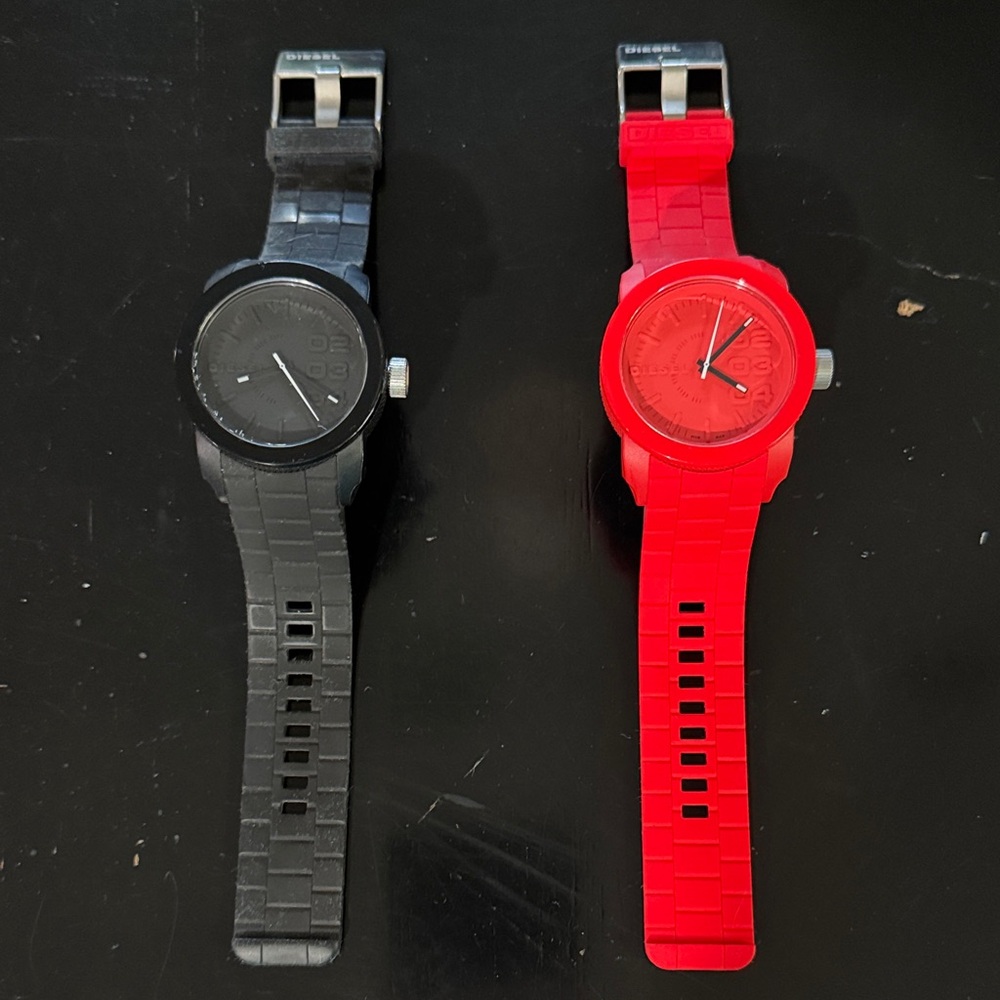 Diesel Black and Red Watches